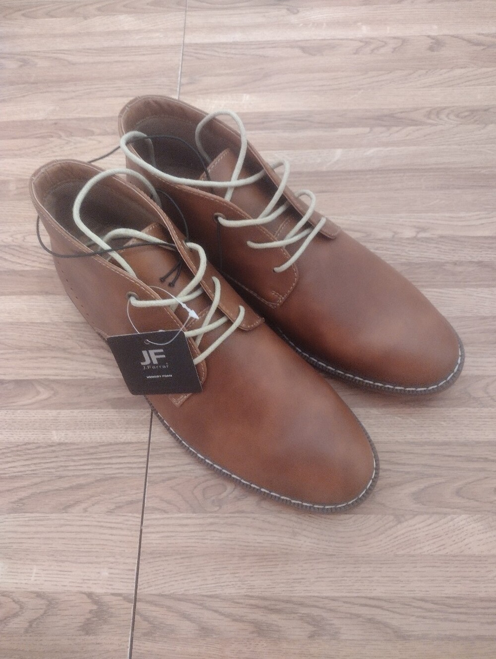 Men's Size 10 J. Ferrar Memory Foam Cognac Gilbert Chukka Boots